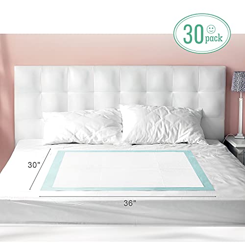 MILDPLUS Bed Pads with Adhesive Strips 30'' X 36'' Disposable Underpads