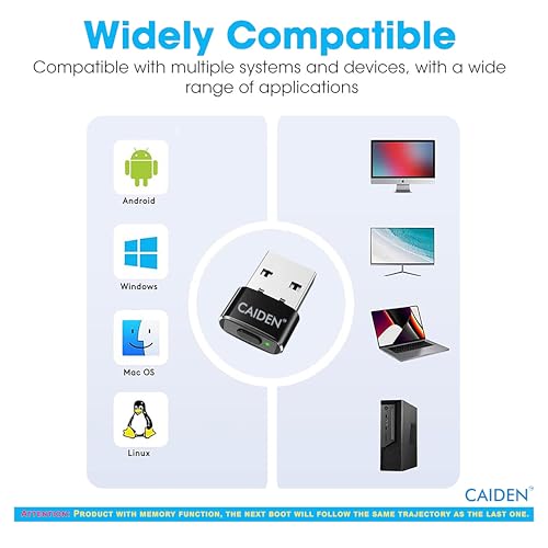 Image of CAIDEN USB Mouse Jiggler Undetectable with 3 Modes (Jiggle /Slide /Random) | WFH Automatic Pointer Mover, Silent Wiggler & Shaker Device | Work from Home Accessory for Laptop /Computer