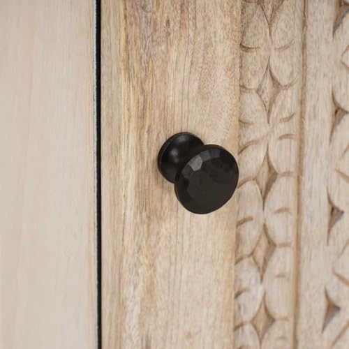Aparador de madera maciza de mango blanqueada con elegante acabado de diseño moderno 8