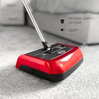 Ewbank Manual Push Carpet Sweeper, Non Electric Silent Lightweight Multi Surface Floor Cleaner with High Level Push & Pull Pickup, Durable Long Life Brushes, 22cm Wide