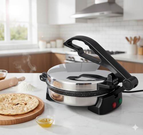 Image of ElectroSky Roti Maker 950W Multi Maker Electric Automatic With 8.5 Inch Plate | Complete Roti /Chapati /Khakra Maker for Home | 1 Year Warranty