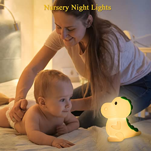 Veeki Dinosaur Night Light For Kids, Cute Dinosaurl Baby Nursery Night Lamp With 7 Colors Tap Control, Usb Rechargeable Soft Silicone Led Bedside Night Light, Gift For Boys Girls Toddlers Teen #TOP4