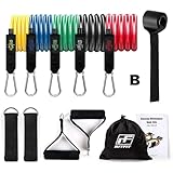 RITFIT トレーニングチューブセット 強度別5本セット フィットネスチューブ 筋トレ エクササイズチューブ ラテックスチューブ 全身トレーニング ヨガ ストレッチに適用