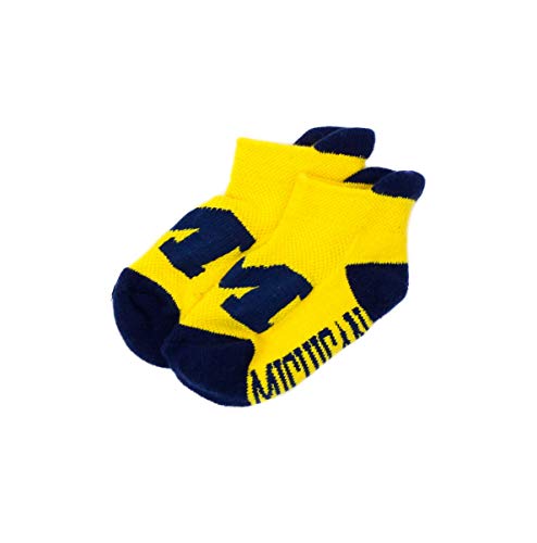 Image of Donegal Bay NCAA Michigan Wolverines Unisex Michigan Baby Footie Sockmichigan Baby Footie Sock, Blue, BAX 12-24 Months