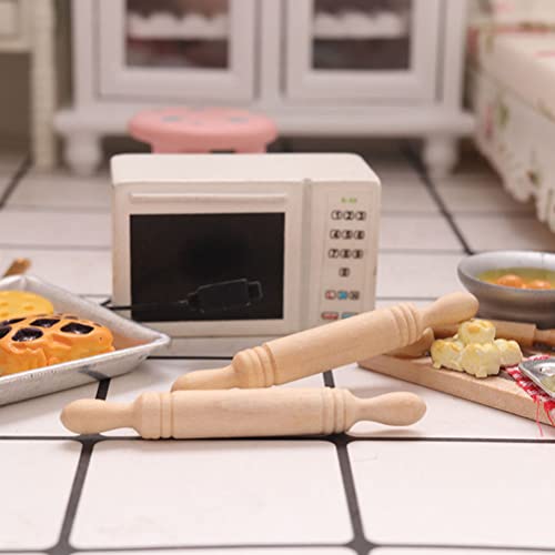 Luozzy 15Pcs Mini Rolling Pin For Craft Wooden Rolling Pin Models Mini Rolling Sticks Simulation Kitchen Toys For Cake Baking, 2Inches #TOP2