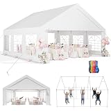 VINGLI 20x20 Party Tent Event Tent for Parties, Outdoor Canopy Tents with Bonus Balloons Heavy Duty Carport Wedding Canopy with Windows Event Shelters BBQ