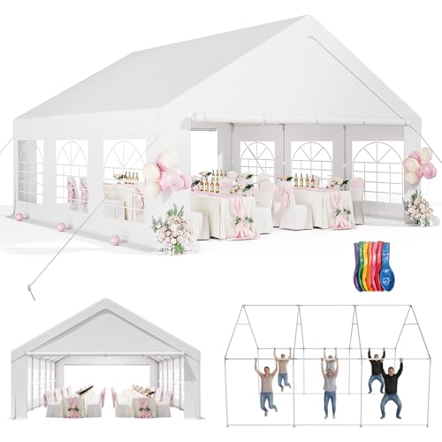 VINGLI 20x20 Party Tent with Windows and Accessories