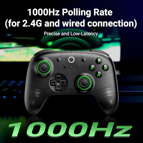 Image of AKNES 8BitDo Ultimate 2C Wireless 2.4G Controller for Windows PC & Android | Gamepad with Hall Effect Joysticks and Hall Triggers, 1000Hz Polling Rate, Remappable L4 /R4 Bumpers (Transparent Black)