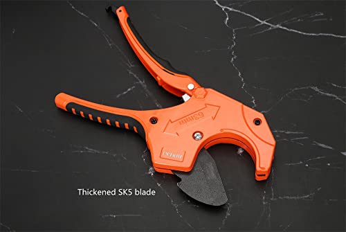 Ratchet Pvc Pipe Cutter, Cuts Up To 2-1/2", Pvc Cutter 2 Inch, Sk5 Blade And Aluminum Alloy Body, Cutting For Pex, Pvc, And Ppr Pipe, Etc,Ideal For Home Working And Plumbers #TOP5
