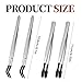 4Pcs Rubber Tipped Tweezers Forceps Bead Jewelry Tweezer for Crafting Flat and Bent Silicone Tipped Forceps for Stamps Tongs Lab Industrial