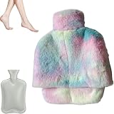 Wärmflasche für den Winter, Wärmflasche aus Plüsch, Zubehör für den Winter, diagonale Streifen, für Zuhause, Schule, Reisen und Aktivitäten