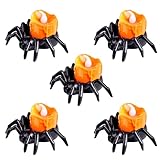 DERAYEE ハロウィン 飾り 蜘蛛の形 LED 卓上 5個 置物 電池付き イルミネーション 光る クモ 暖かい色 電飾 室内 インテリア プレゼント 撮影 おしゃれ かわいい ミニ ツリー クリスタル Halloween