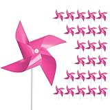 Lousrnman 50 Pack Pinwheels for Kids, Fun Carnival Toys and DIY Party Favors, Outdoor Decor Wind Spinners for Yard and Garden, Pink (50 PCS)