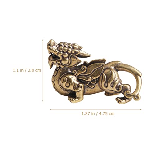 Clispeed Feng Shui Kylin Statue Brass Home Decor Attract Wealth And Good Luck Wealth Prosperity Qilin Golden Feng Shui Unicorn Decor #TOP6
