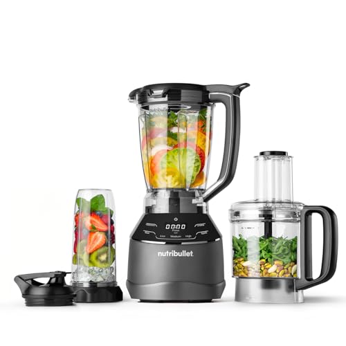 nutribullet Triple Prep System - Jug Blender, Personal Blender & Food Processor All in One - Blends Frozen Fruit, Nuts & Ice - For Smoothies & Juices, Black