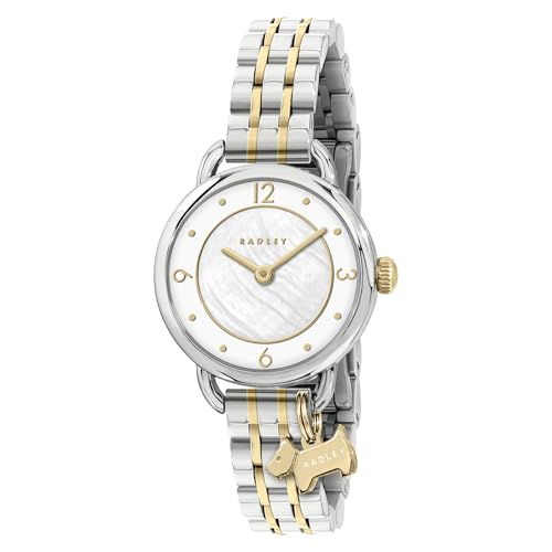 Image of RADLEY Womens Two Tone Stainless Steel White Mother of Pearl Bracelet Watch
