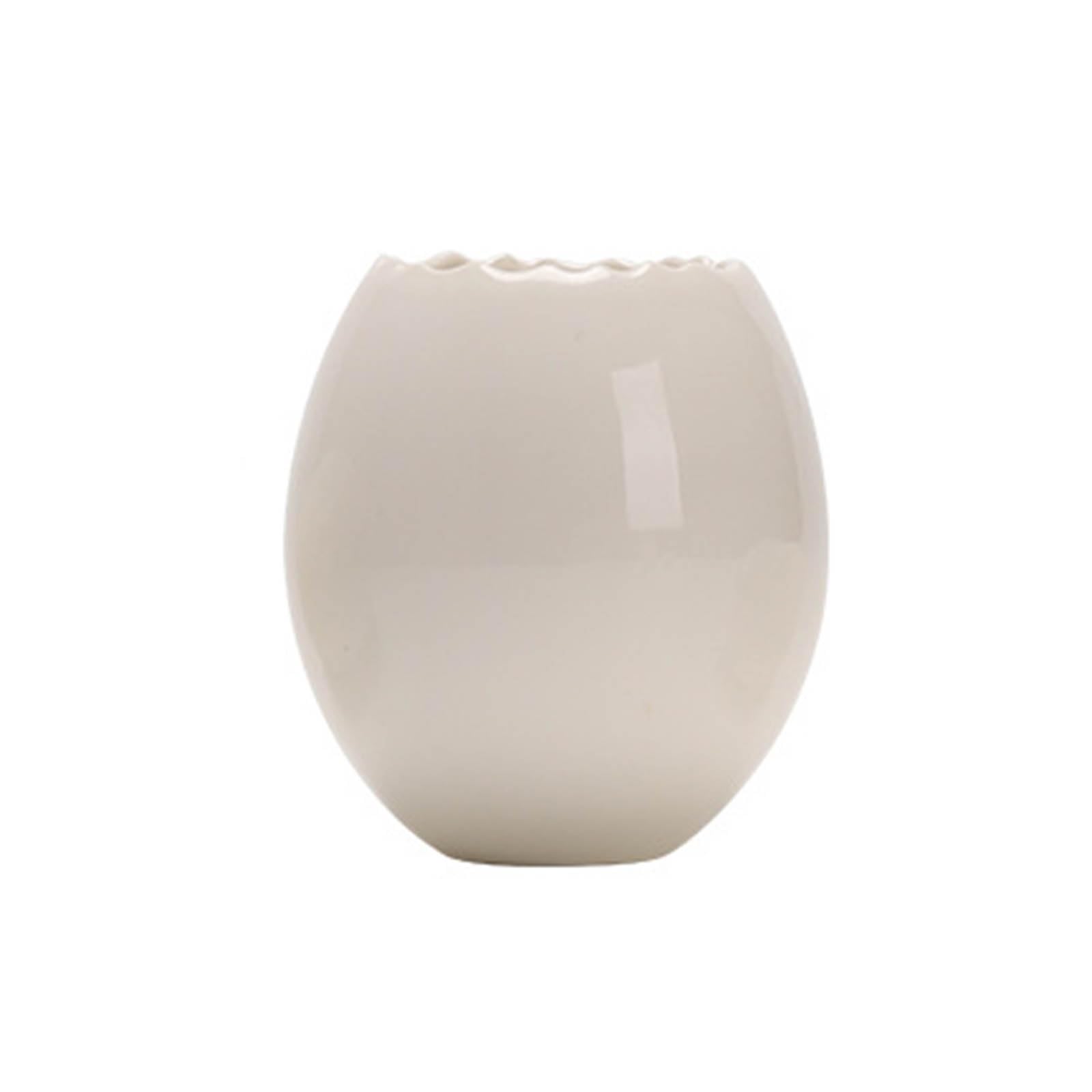 Vnook White Eggshell-Shaped Bowl, Ceramic Dessert Bowl, Steamed Egg Ceramic Bowl, With Nest Decor Bowl, Creative Dessert Bowl, Decorative Bowl, For Desserts, Yogurt, Snacks(,620Ml)