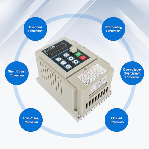 Variable Frequency Drive, 220V 50/60Hz 0.75KW VFD Inverter Converter, VFD Inverter Frequency Converter for Motor Speed Control, Single-Phase Input, 3 Phase Output