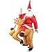 Wecloth Xmas Inflatable Elk Costume Christmas Santa Cosplay Reindeer-Rider Suit For Adult