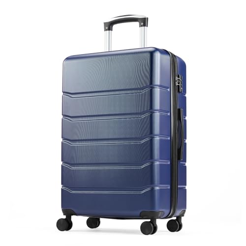 OLIXIS 28 Inch Luggage, Hardside Checked Suitcase with Spinner Wheels, Lightweight ABS Hard Shell Travel Luggage, TSA Approved Lock, Expandable Large Suitcase for Business & Travel–Blue