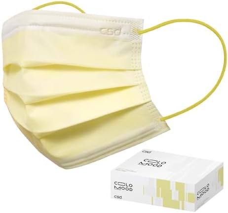 CSD Colo 30 Pcs Calla Yellow Disposable Masks, 3 Ply Adult Face Mask