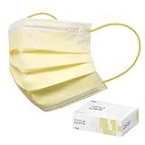 CSD Colo 30 Pcs Yellow Disposable Face Masks, 3 Ply Adult Mask with Elastic Ear Loop, Nose Bridge Clip, Breathable Comfortable Mask Great for Indoor, Outdoors Use (Calla Yellow)