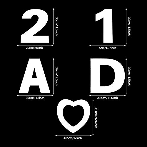 12Inch Alphabet Cake Stencils Letter Stencil A-Z 26Pcs,0-9 Number Cake Templates 10Pcs With A Heart Mold For Birthday Wedding Anniversary (37Pcs) #TOP1