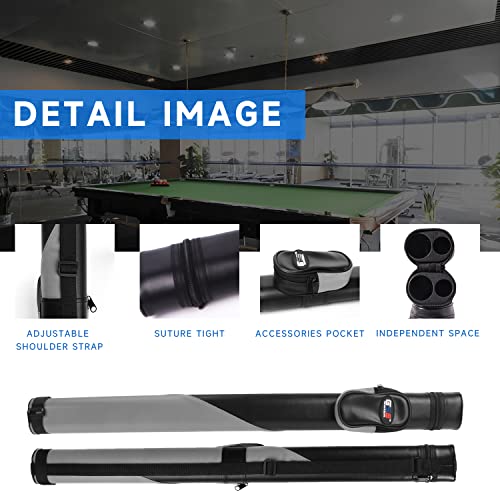 Gse Billiard Cue Cases, 1X1 Deluxe Hard Billiard Pool Cue Stick Carrying Case (Several Colors Available, Black/Grey) #TOP1