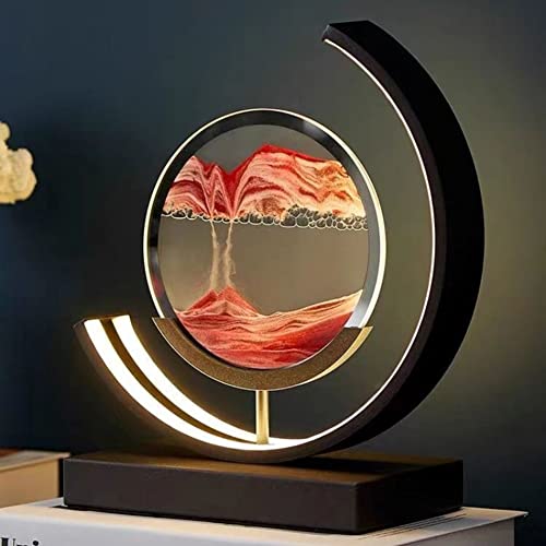 360° Rotating Hourglass Decoration,3D Moving Sand Art Table Lamp,16 Color Changing Sand Liquid Motion Desk Lamp,Rgb Colorful Creative Sea Quicksand Moving Sand Art Picture Night Light,C #TOP1