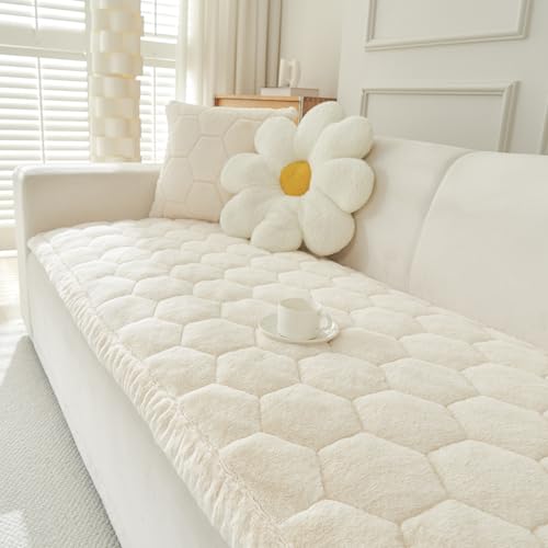 GKXLH Dicke Sofa überzug Waschbar - Neu Weiches Flanell Couch überzug 2 3 4 Sitzer, Anti-Rutsch Sofabezug, Gemütlich Sofa Cover Sofa bezug Sofaüberwürfe Möbelschoner für Wohnzimmer (70x210cm)