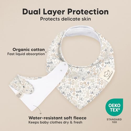 Image of KeaBabies 8pk Organic Baby Bandana Bibs for Drooling and Teething (Prairie)
