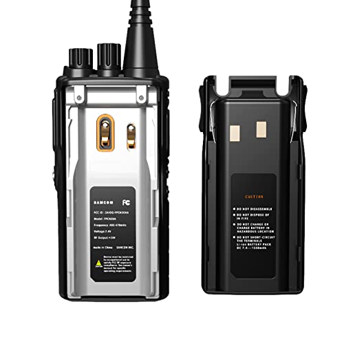 SAMCOM 2 Way Radios FPCN30A Two Way Radios Long Range Rechargeable 5 Watts UHF Programmable Professional Handheld Radios Walkie Talkies with Group Call,1500mAh Battery and Earpieces,3 Packs