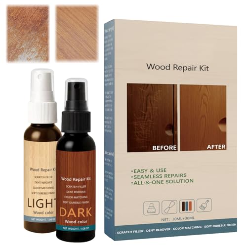 Professional Wood Floor Scratch Repair Wood Repair Kit Wood Furniture Repair Kit Wood Scratch Repair Restores Wood Scratch Covers Nicks Hides Minor Defects(2pcs)