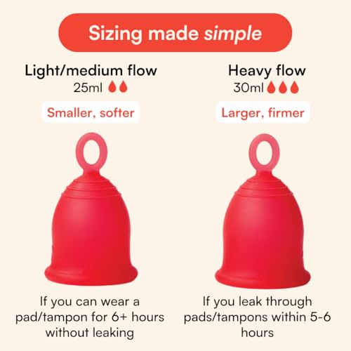 Image of Asan menstrual cup - heavy flow Pack of 2 | Easiest cup to insert & remove I Special ring design | Premium medical grade silicone I Designed in the USA