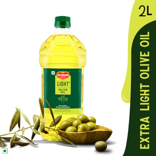 Image of Del Monte Light Olive Oil PET, 2L | Ideal for Everyday Indian Cooking - Deep Frying, Curries, Roasting & Sauteing, High MUFA & Rich in Antioxidants