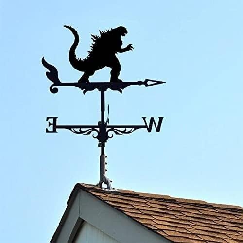 Weather Vane Dinosaur Weathervane Creative Decoration Wind Vane Durable Stainless Steel Weather Vane Outdoor Farmhouse Garden Patio Yard Roof Ornament Weathervanes
