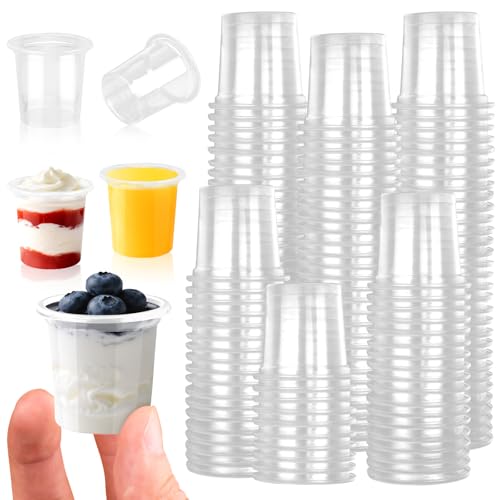 Lanovuto 300 sztuk plastikowych kubeczków, 2 cl/20 ml plastikowe kieliszki do wódki, przezroczyste plastikowe kieliszki do shotów, kubeczki do alkoholu, kieliszki shot na imprezę, zabawę, wesela