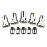 Fluher 10 PCS Car TR413AC Leakproof Tire Valve Cover, Universal Alloy Wheel Valve Stem Sleeve and Cover Trim Kit (Silver)
