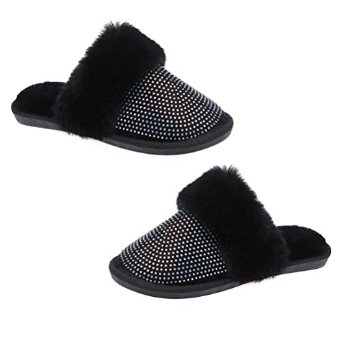 Holibanna Pantufas femininas quentes de inverno de pelúcia para uso doméstico, calçados para uso int
