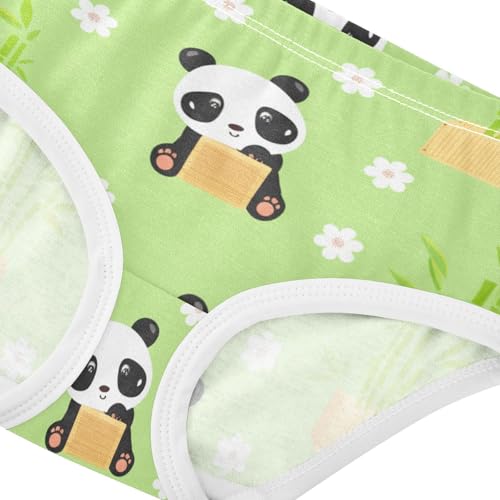 Cute Pandas Green Toddler Underwear Custom 2t Cotton Panties Little Girl Print Briefs Kids Undies4