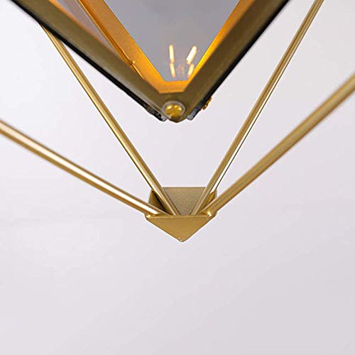 Lustre suspension fer verre or E27 dimension 40 * 40 multicolore