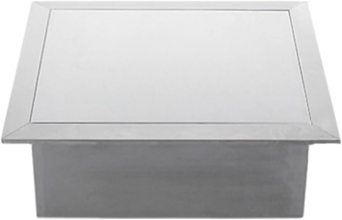 Trash Bin Cover, Square Waste Chute Lid Embedded Type Trash Can Lid 304 Stainless Steelkeep Waste Hidden,Silver-One Size