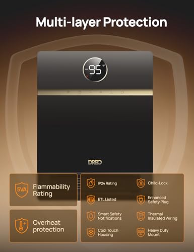 Image of DREO Smart Electric Wall Mounted Heater for Indoor Use, Works with Alexa
