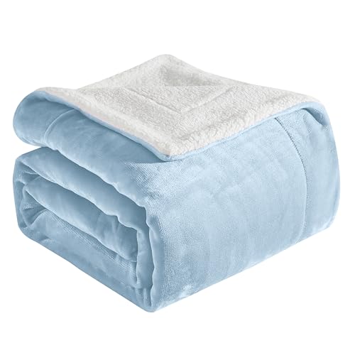 Elegant Comfort Ultra Soft Reversible Flannel Sherpa Blanket - Cozy