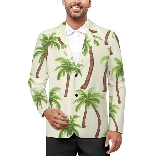 Tropic Palm Trees Mens Blazer Lightweight Sport Coat Two Button Suit Jackets