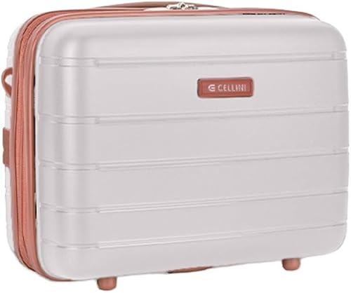 Cellini Monte Carlo Hard Shell Beauty Case, White/Tan