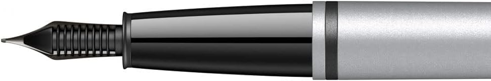 Cross Calais Matte Gray and Black Lacquer Stainless Steel Medium Nib Fountain Pen - High-End Pen for Everyday Use - Professional Desk Essential - Smooth Writing - Durable Construction - Black Ink