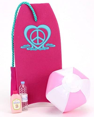 Miniatura 5 de Sophia's Bikini de burbujas y accesorios de playa con bodyboard, pelota de playa, botella de agua y loción bronceadora, juego de 5 piezas para