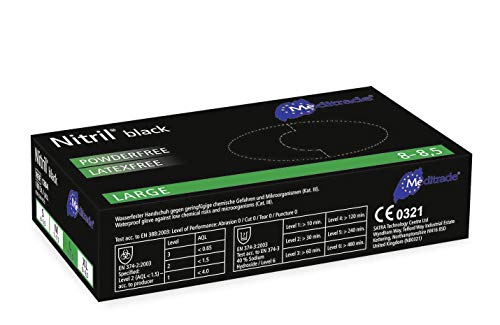 Nitril-Handschuh Meditrade Black (S, Schwarz) 100 Stück (1 Box)
