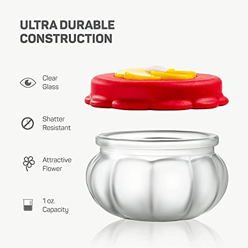 Handheld Small Glass Hummingbird Feeders (Set Of 2) With Window Suction Mount Base - Window/Handheld Or Tabletop Mini Hummingbird Feeders For Outdoors #TOP4